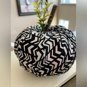 New handmade black & white chevron pumpkin decoration